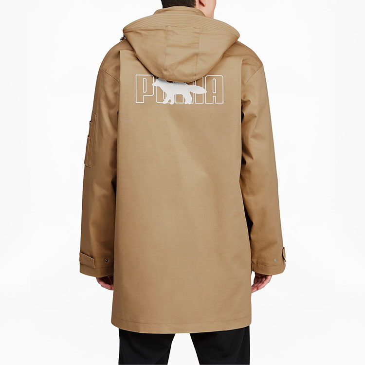 Purchase Puma x Maison Kitsune 卡其色Logo多功能連帽戶外外套大衣 532193-96
