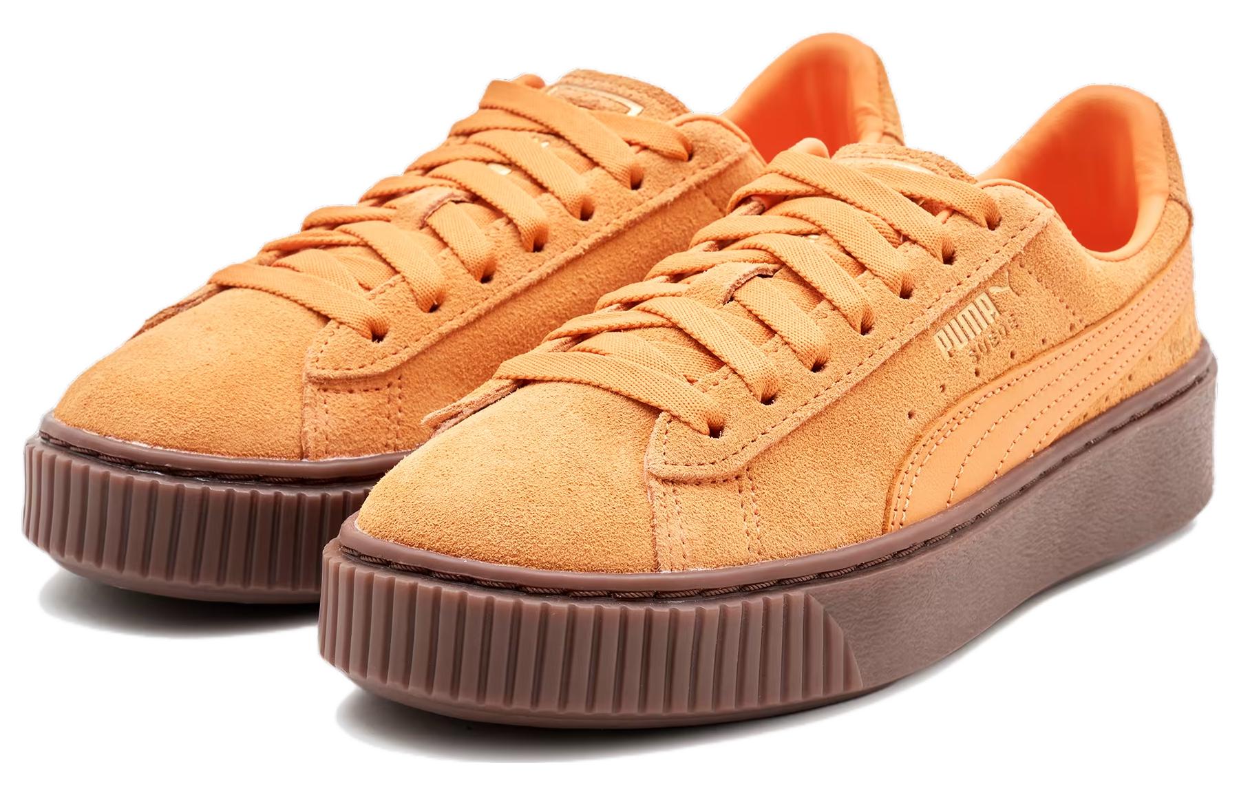 Shop PUMA Mardi Mercredi 耐磨防滑 低幫 板鞋 男女同款 橙色