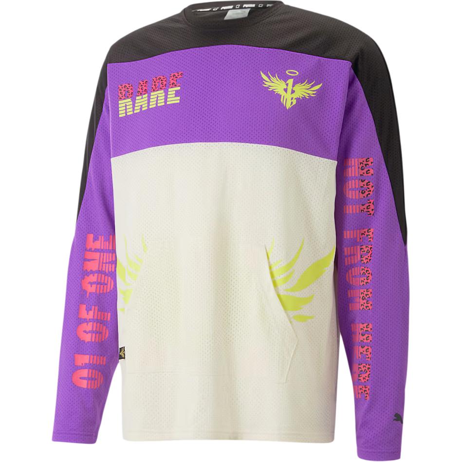 Puma Melo Moto Cross Jersey Colorblock Sweatshirt Unisex White 621712-01