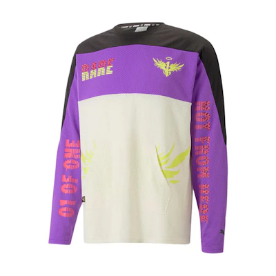 Puma Melo Moto Cross Jersey Colorblock Sweatshirt Unisex White 621712-01