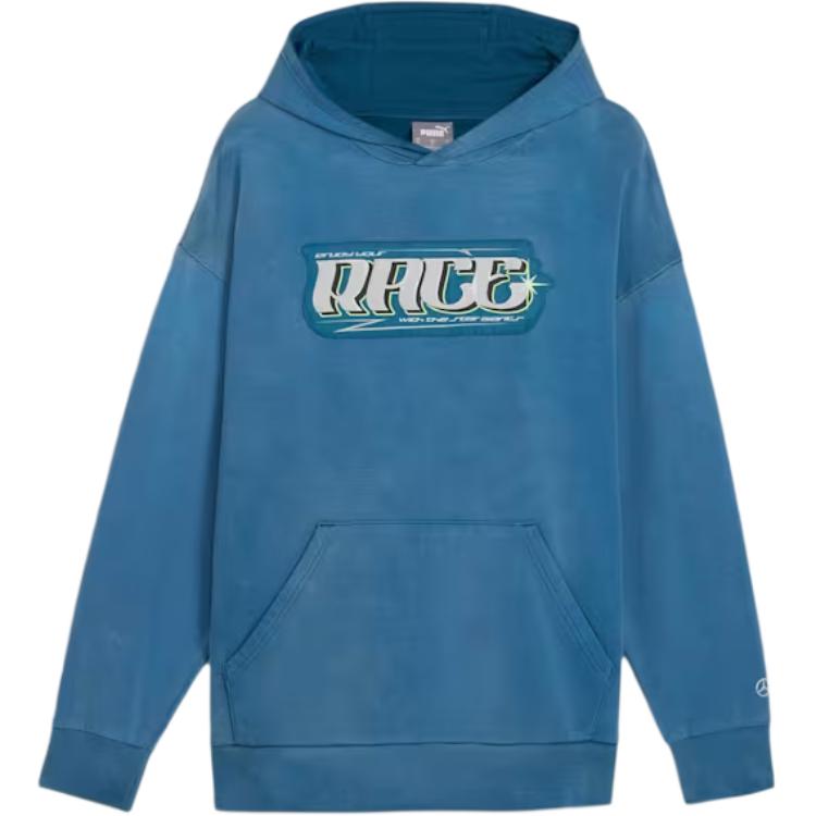 Puma Mercedes-AMG Petronas F1 Mad Dog Jones SS24 Blue Logo Print Sweatshirt 623735-07