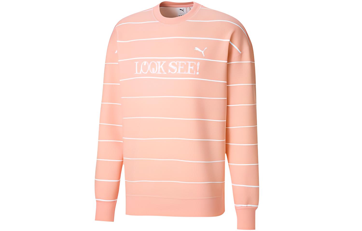 Puma Michael Lau AOP Crewneck Sweatshirt Casual Pullover - Apricot Pink 530359-26