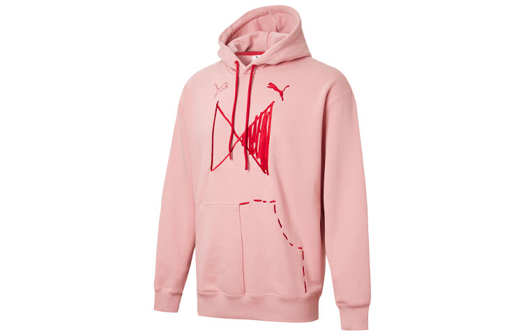 Puma Michael Lau Asymmetric Printed Knit Hoodie "Newlywed Pink" 530349-85