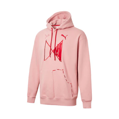 Puma Michael Lau Asymmetric Printed Knit Hoodie "Newlywed Pink" 530349-85