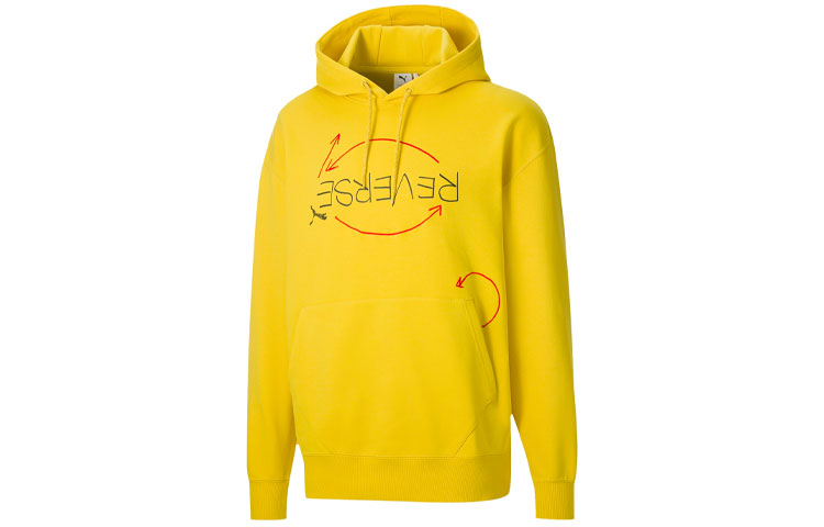 Puma Michael Lau Yellow Graphic Hoodie Pullover Casualwear 530357-79
