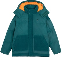 PUMA x MMQ Colorblock Hooded Down Jacket Unisex - Christmas Green 623043-43 PUMA x MMQ Colorblock Hooded Down Jacket Unisex - Christmas Green 623043-43