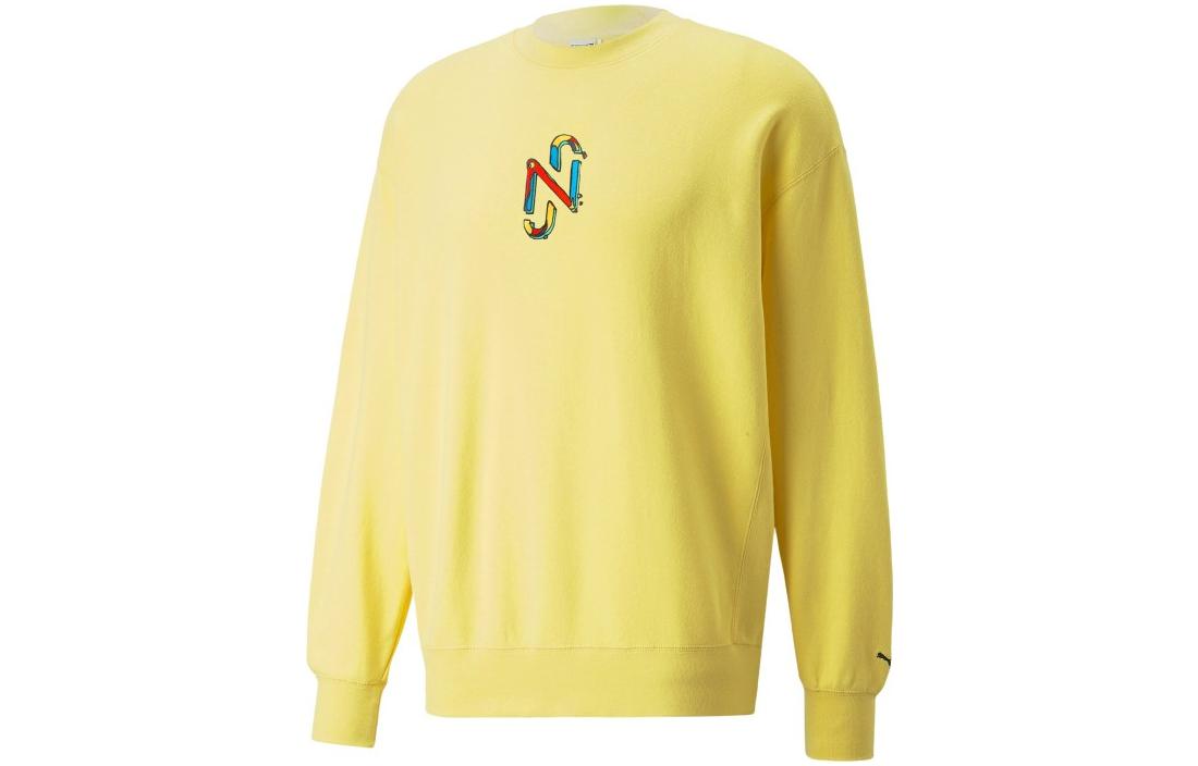 Puma x Neymar Logo Print Crewneck Yellow Sweatshirt Long Sleeve 535732-91