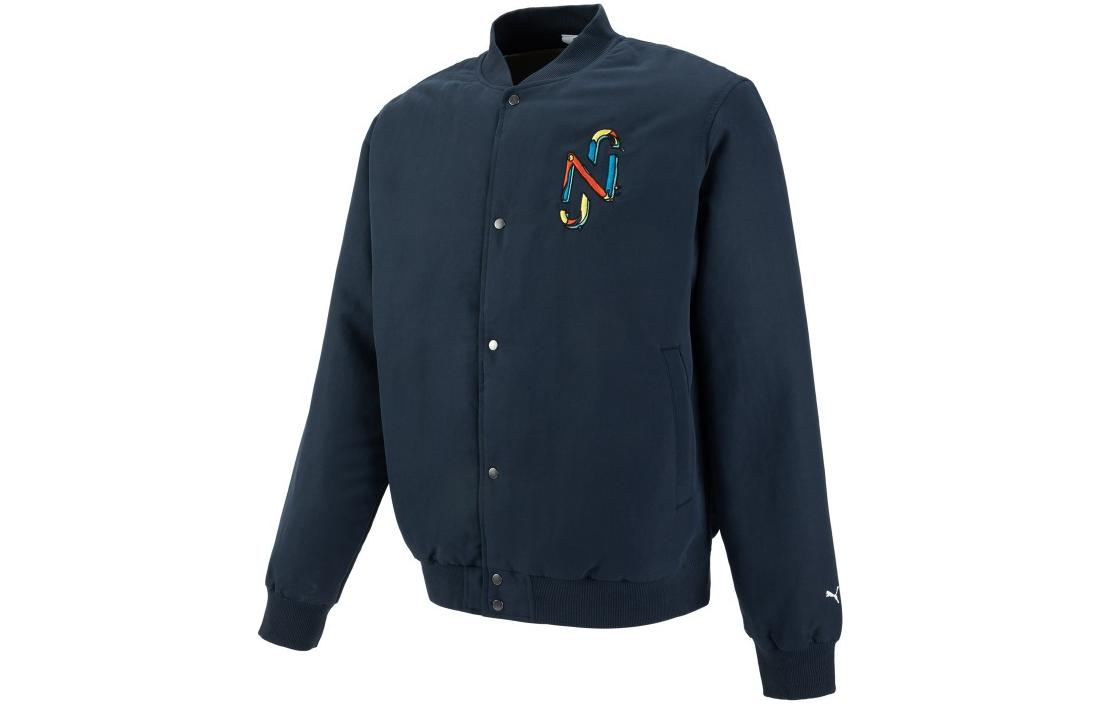 Puma X NJR Navy Embroidered Pattern Slim Fit Jacket 535734-43