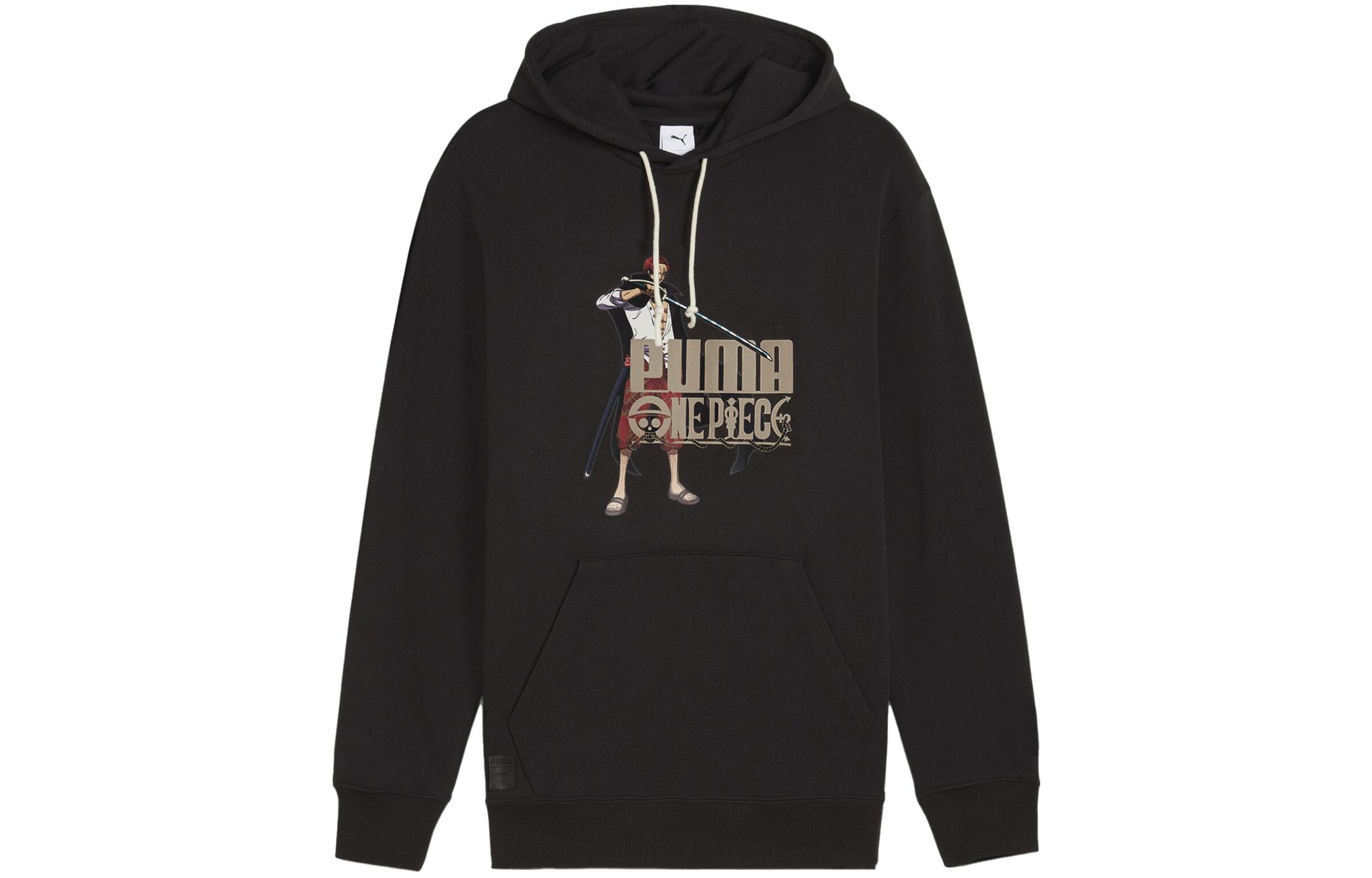 Puma ONE PIECE Collab Anime Graphic Hoodie Black ( Casual Fit) 624666-01