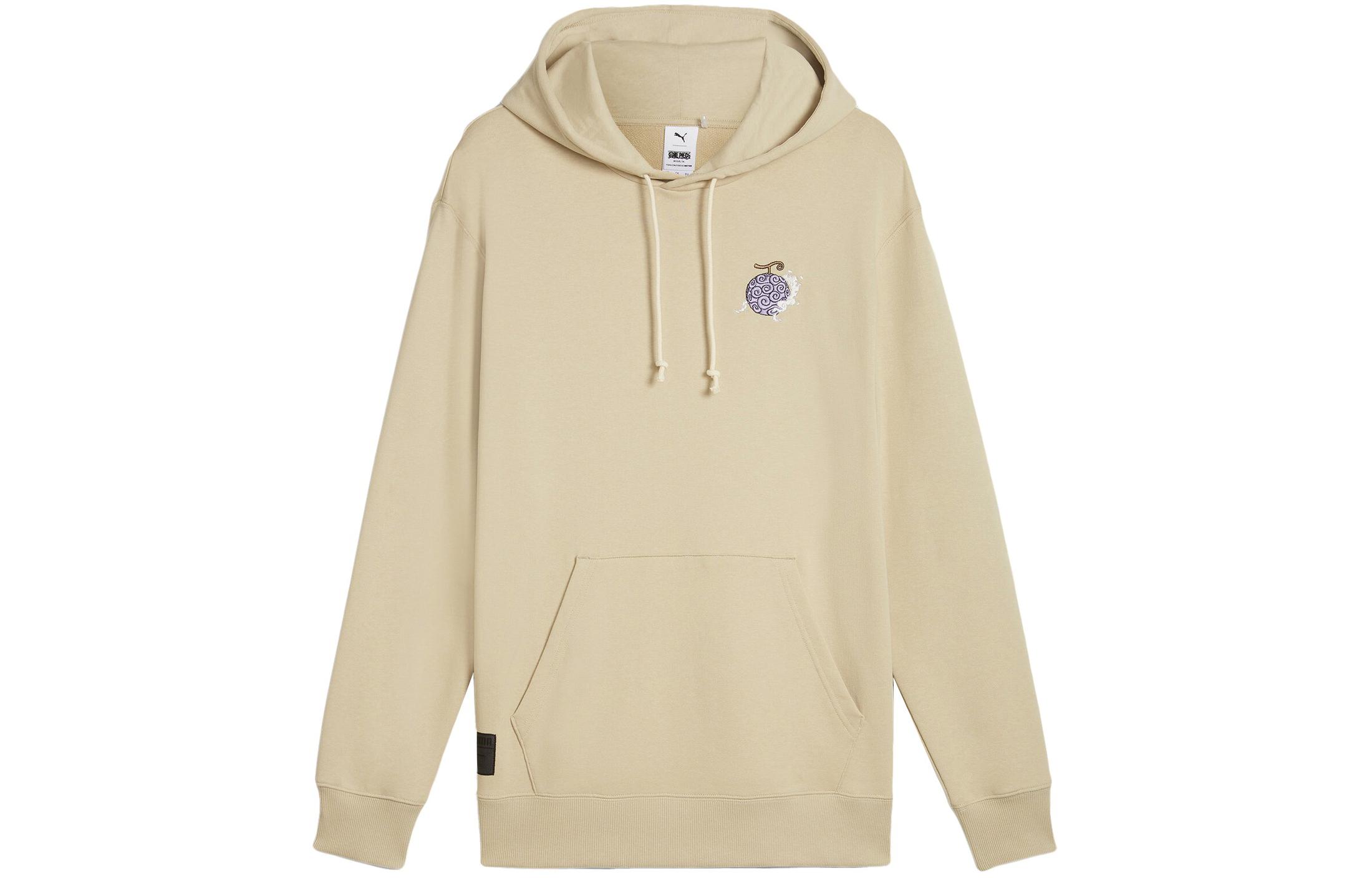 Puma ONE PIECE Hoodie Anime Graphic Pullover Off-White Casual Style 624666-90