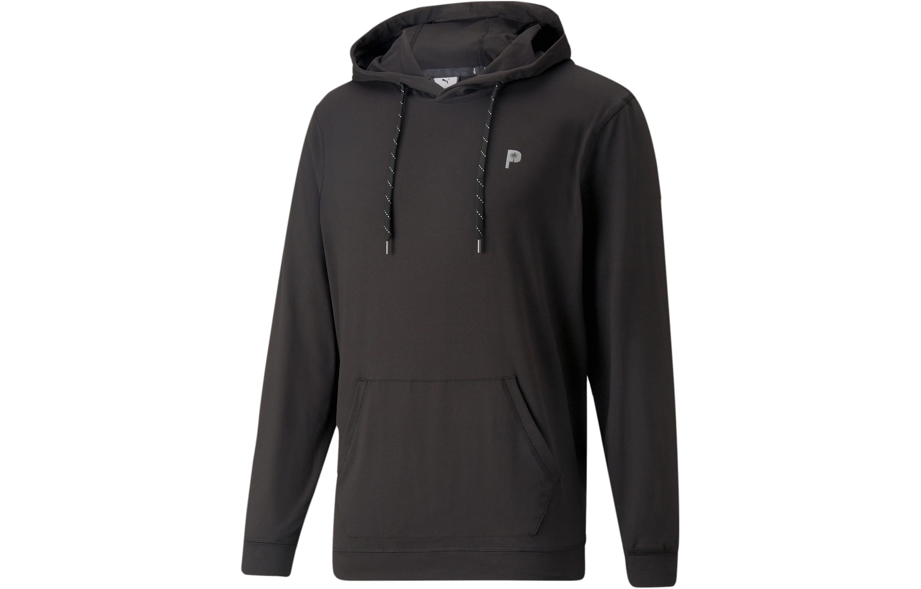 Puma Palm Tree Crew Black Hoodie Pullover Casual Sweatshirt 620249-02