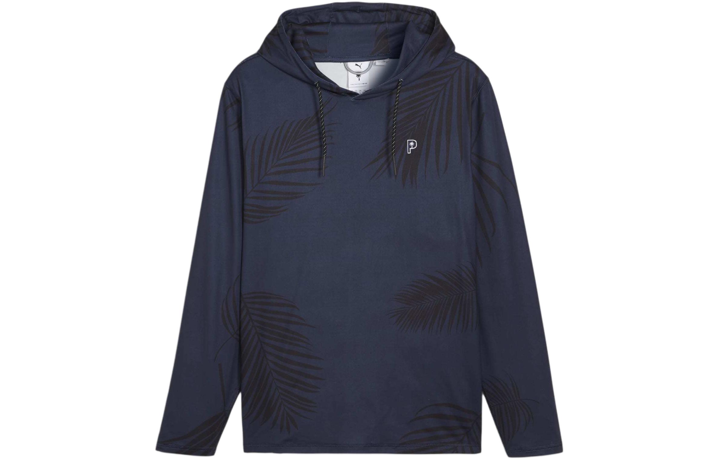 Puma Palm Tree Crew Golf Hoodie Navy Blue Relaxed Fit 625938-01