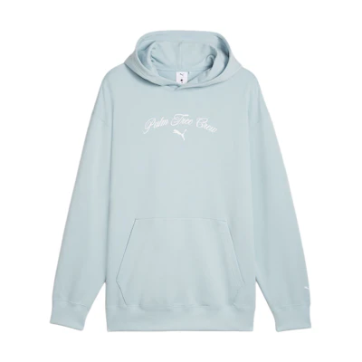 Puma Palm Tree Crew Graphic Hoodie Teal Pullover Long Sleeve 624727-22