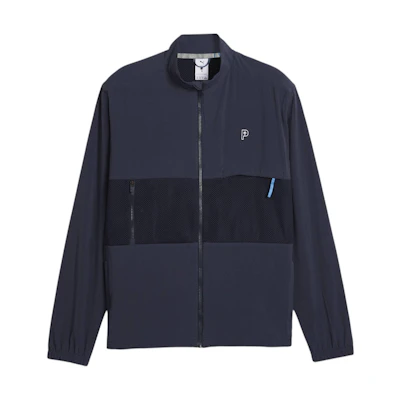 Puma Palm Tree Crew Retro Golf Jacket Navy Blue with Mesh Zip Pocket 623966-01