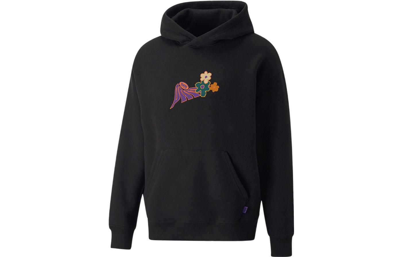 Puma PAM Outdoor Floral Print Crewneck Sweatshirt Black 536005-01
