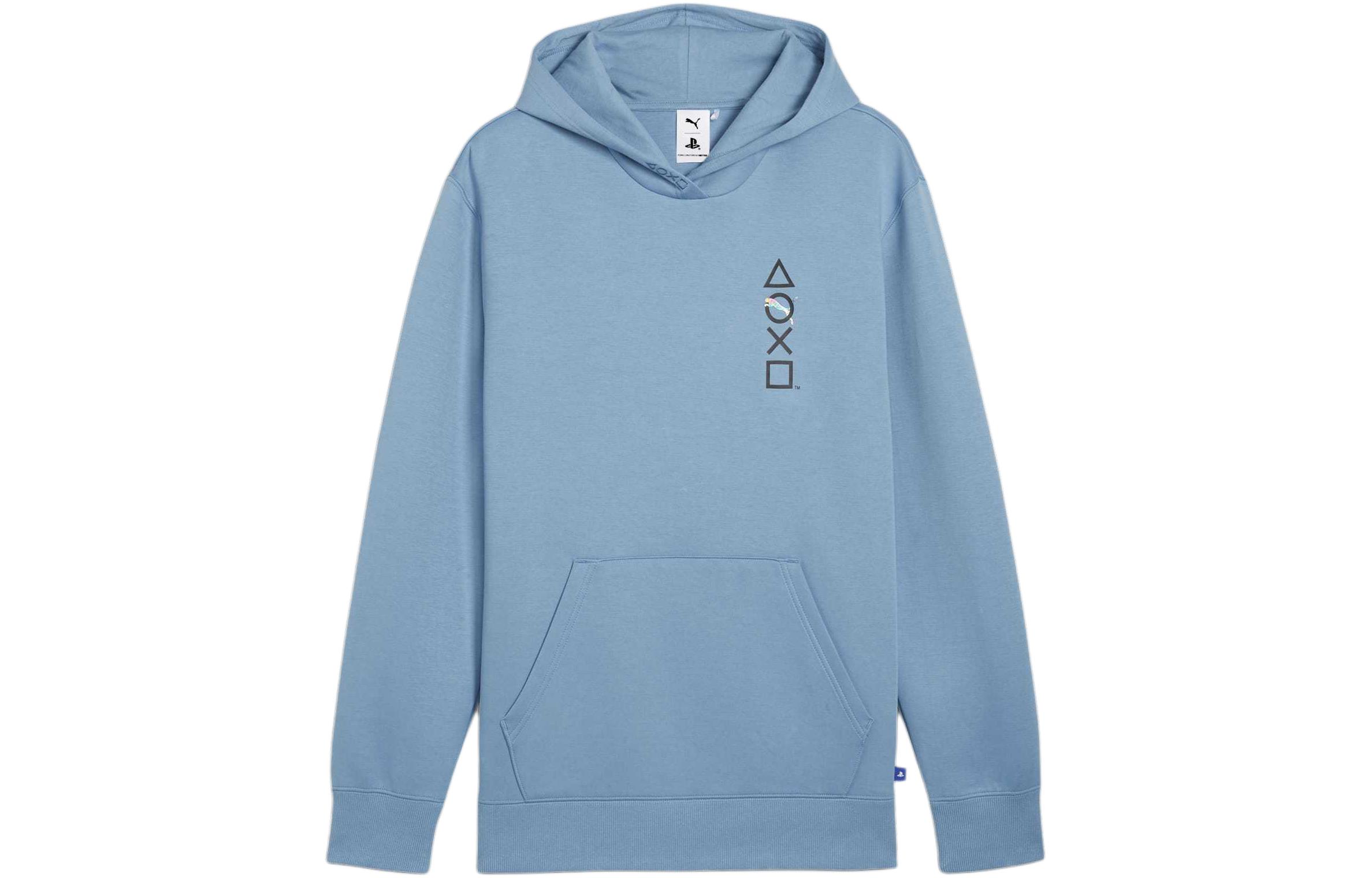 Puma PlayStation SS24 Zen Blue Logo Hoodie Fashion Collab 624678-20