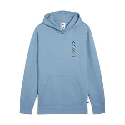 Puma PlayStation SS24 Zen Blue Logo Hoodie Fashion Collab 624678-20