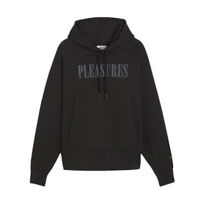 Puma PLEASURES Black Hoodie - Letter Print Loose-Fit Long Sleeve 624094-01