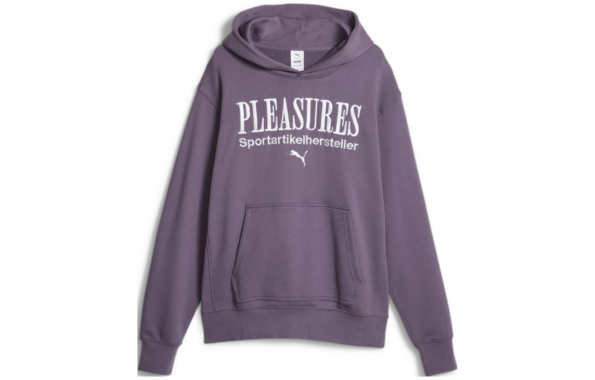 Puma PLEASURES Graphic Hoodie Purple Letter Print Pullover 620879-74