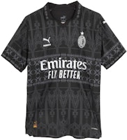 PUMA x PLEASURES Retro Soccer Jersey Black Graphic Short Sleeve Shirt. 776066-01 PUMA x PLEASURES Retro Soccer Jersey Black Graphic Short Sleeve Shirt. 776066-01