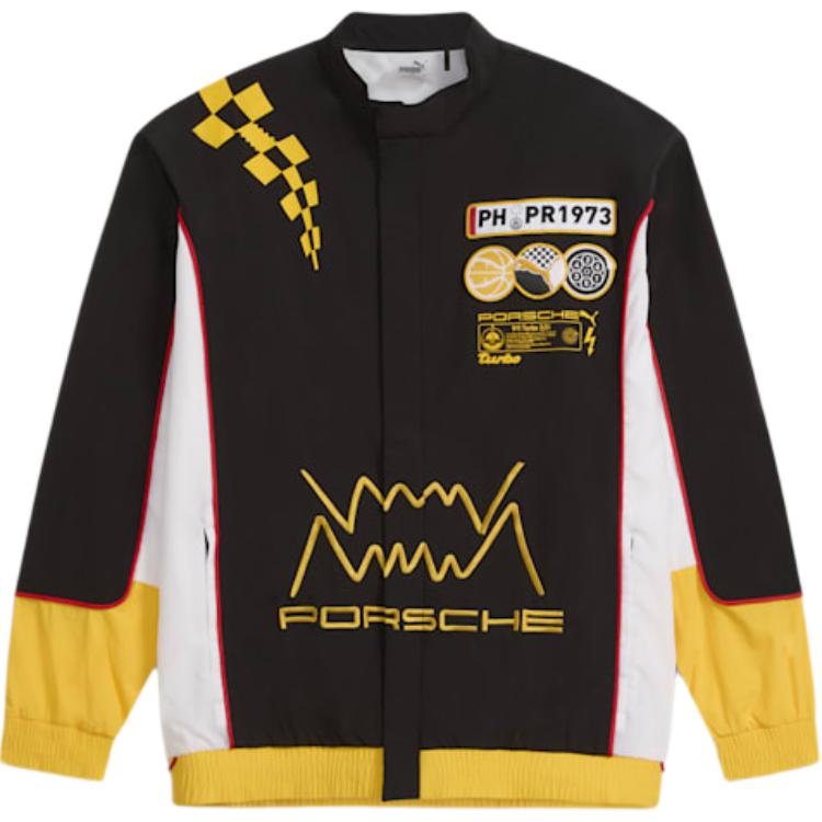Puma Porsche Retro Logo Printed Track Jacket Black/Yellow/White 626006-01