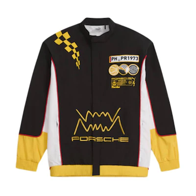 Puma Porsche Retro Logo Printed Track Jacket Black/Yellow/White 626006-01