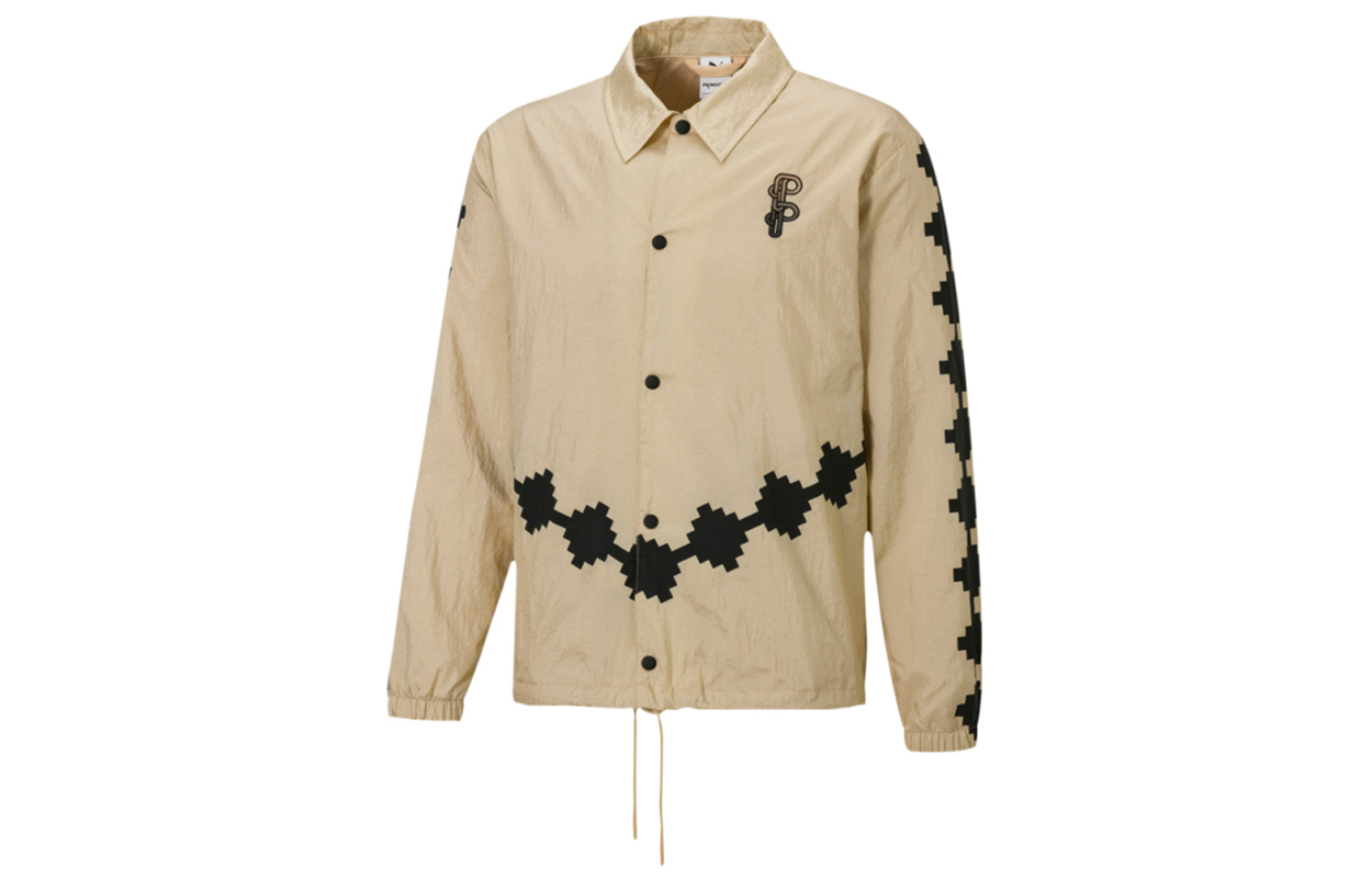 Puma PRONOUNCE Woven Jacket Geometric Print Unisex Khaki Sports Jacket 532152-20