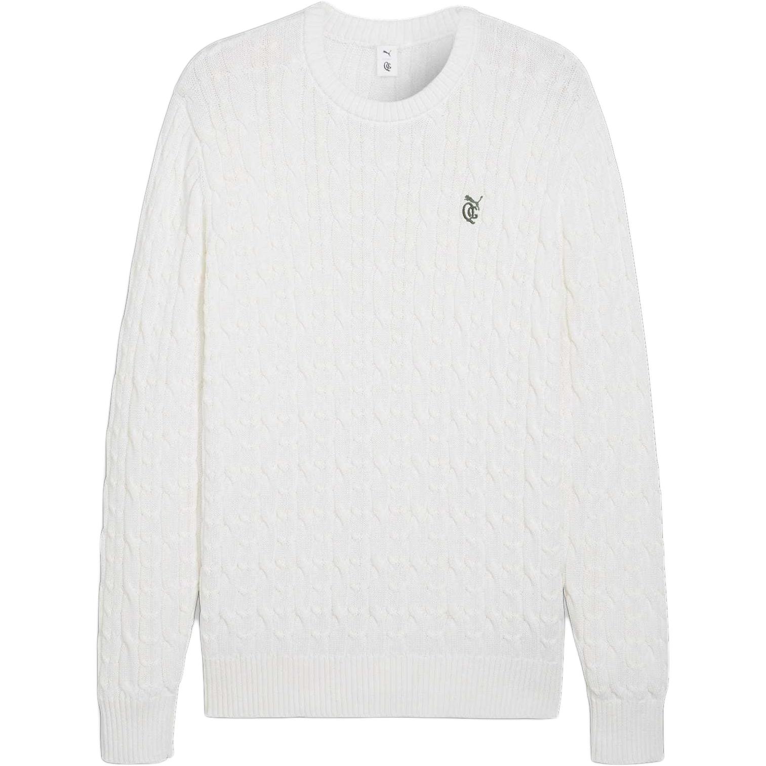 Puma Quiet Golf Club Knit Pullover Golf Sweatshirt Warm White 625768-01
