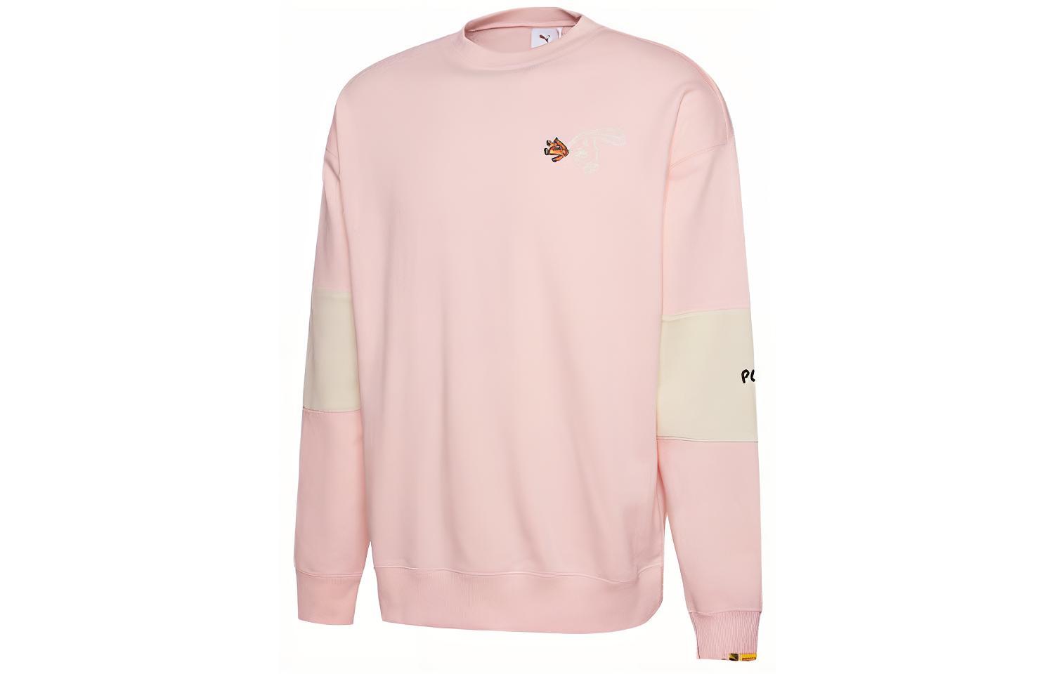 Puma Randomevent Collab Retro Logo Crewneck Sweatshirt Pink Unisex 59666473