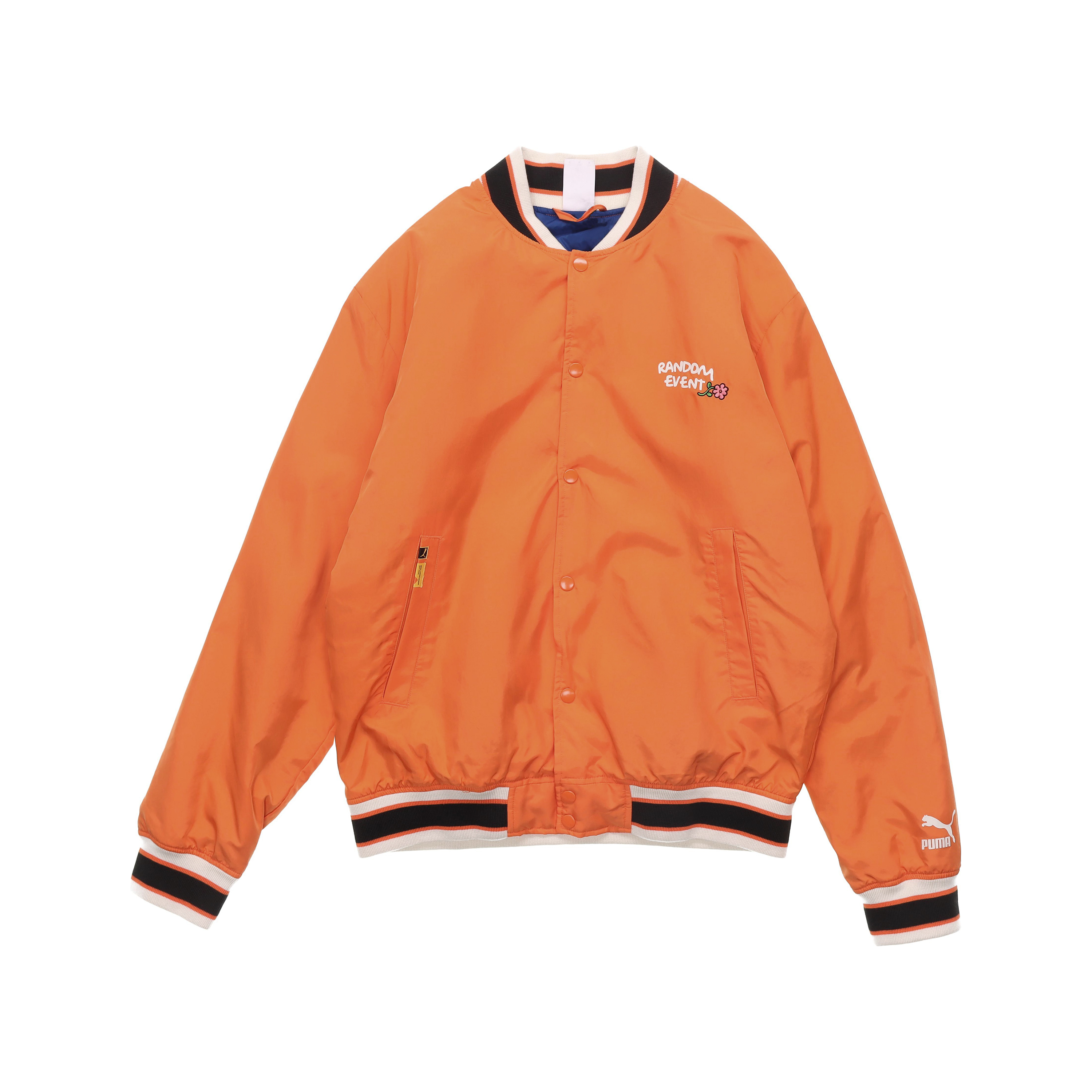 Puma x Randomevent Collaboration Orange Bomber Jacket Unisex Casual Wear 59666140