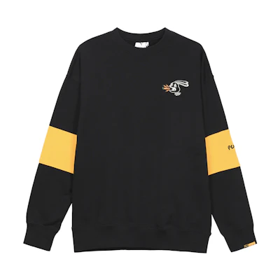 Puma Randomevent Logo Crewneck Knit Sweatshirt Unisex Black 59666401