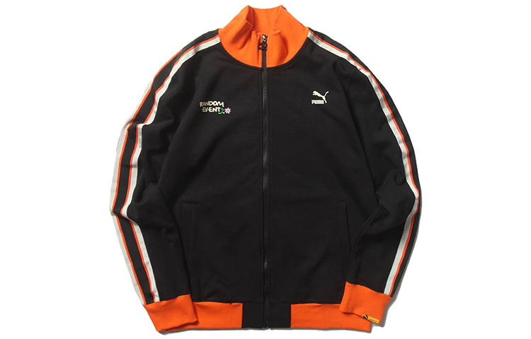 Puma Randomevent Retro Track Jacket Black Unisex Sports Knit Jacket 59666801