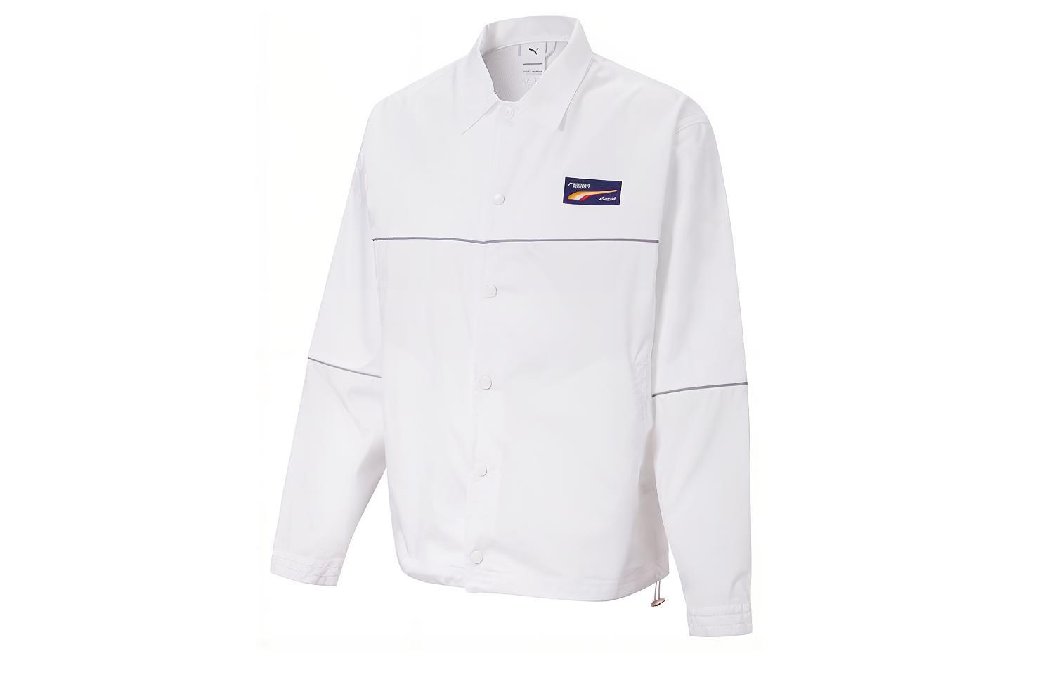 Puma RDET Coach White Woven Collared Shirt Jacket Collaboration 598062-02