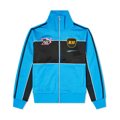 Puma Rhude Track Jacket Racing Style Colorblock High Collar Blue/Black 596753-41