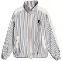 Puma x Rhuigi SS23 Striped Embroidered Logo Track Jacket Grey Mens 620884-56 Puma x Rhuigi SS23 Striped Embroidered Logo Track Jacket Grey Mens 620884-56