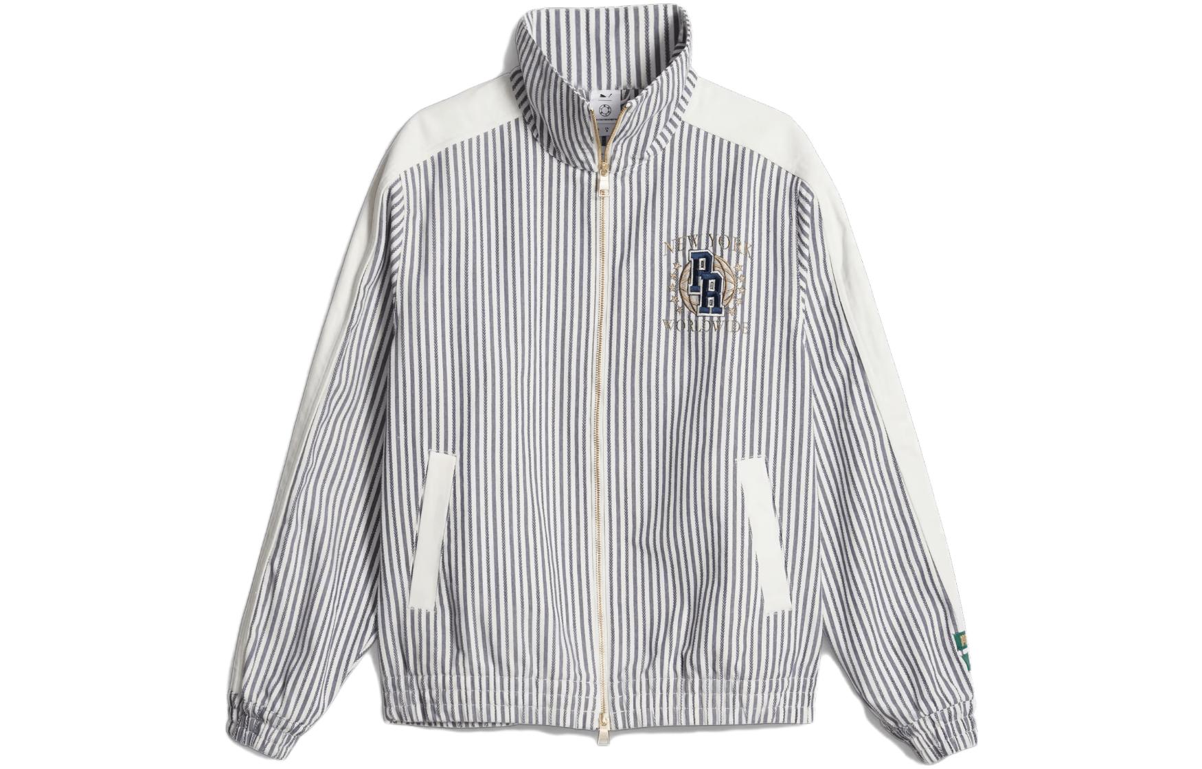 Order Puma x Rhuigi SS23 Jaket Track Pria Abu-Abu dengan Logo Bordir Salur. 620884-56