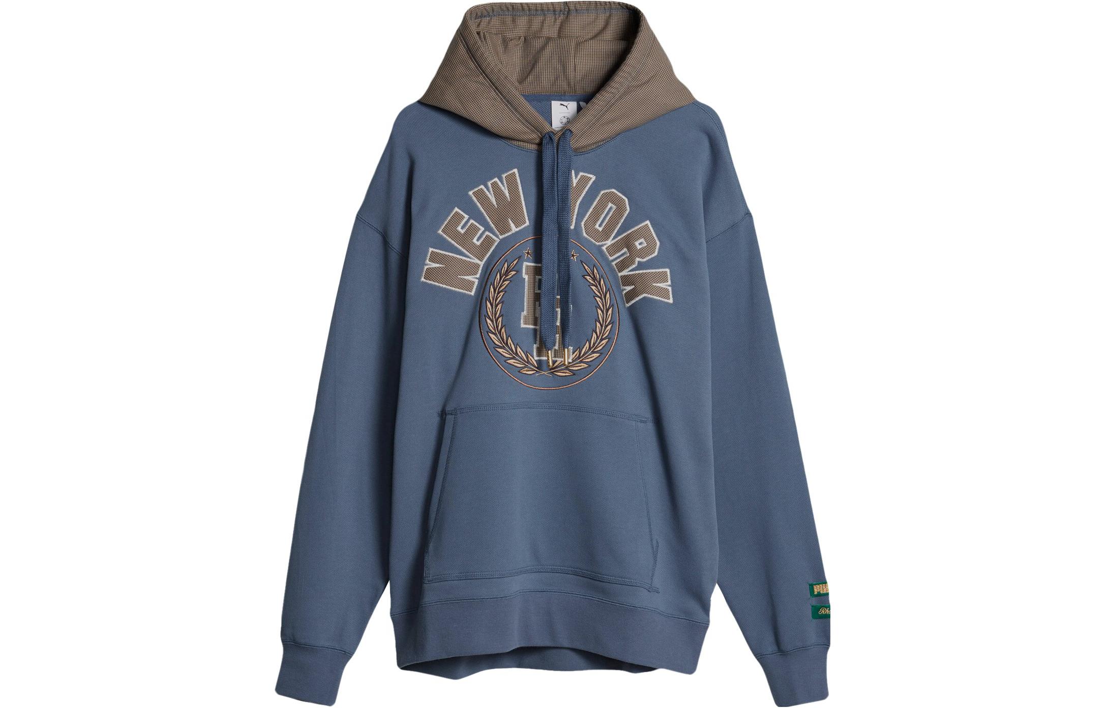 Puma RHUIGI W23 Colorblock Lettering Drawstring Hoodie Navy - 620889-56
