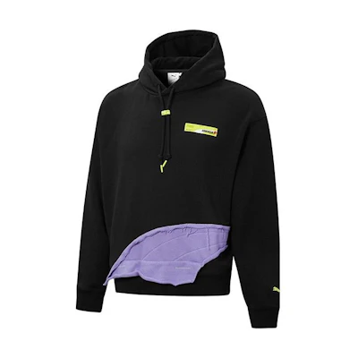 Puma ROARINGWILD Hoodie Black Colorblock Pullover Sweatshirt 532593-01