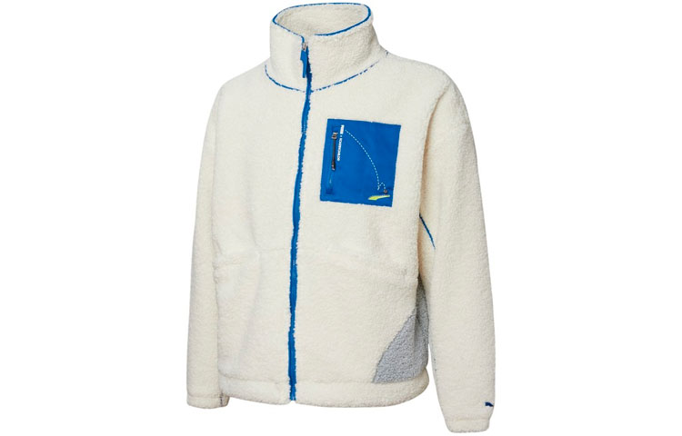 Puma ROARINGWILD Sherpa Jacket Colorblock Fleece Logo Zip Retro White Jacket 532597-73