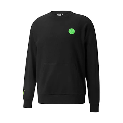 Puma Santa Cruz Black Unisex Crewneck Sweatshirt with Kangaroo Pocket 532241-01