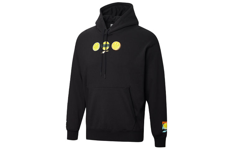 Puma SMILEY Hoodie Black Printed Casual Unisex Pullover Sweater 532909-01