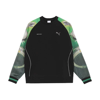 Puma SORAYAMA Collab Graphic Print Retro Pullover Crewneck Sweatshirt Black Unisex 626533-01