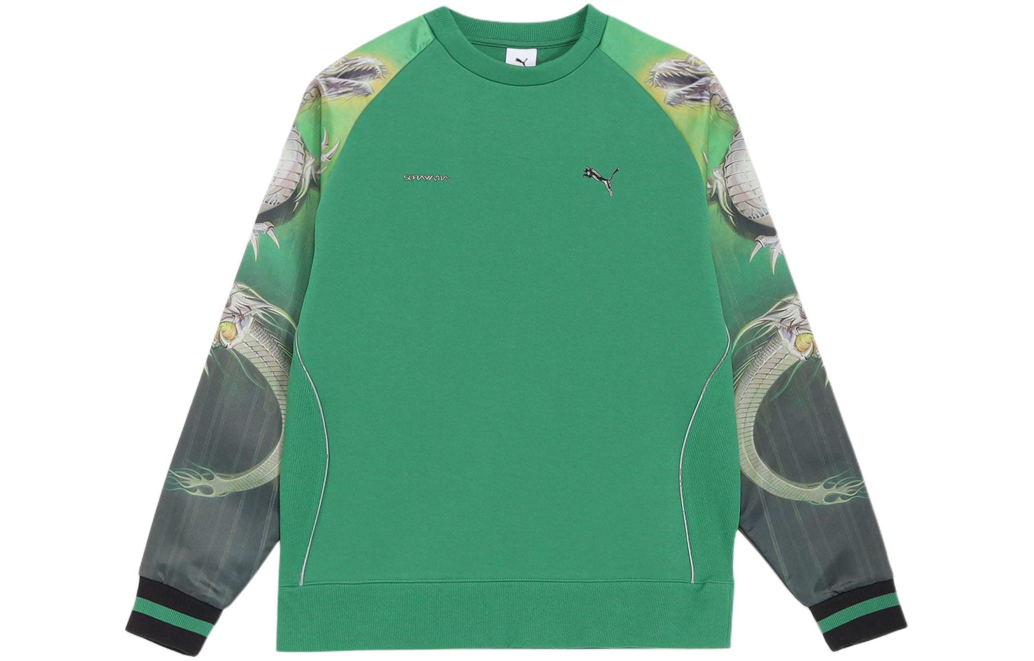 Puma SORAYAMA Graphic Print Green Crewneck Sweatshirt Casual Wear 626533-17