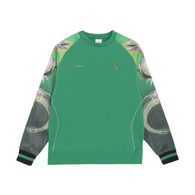 Puma SORAYAMA Graphic Print Green Crewneck Sweatshirt Casual Wear 626533-17