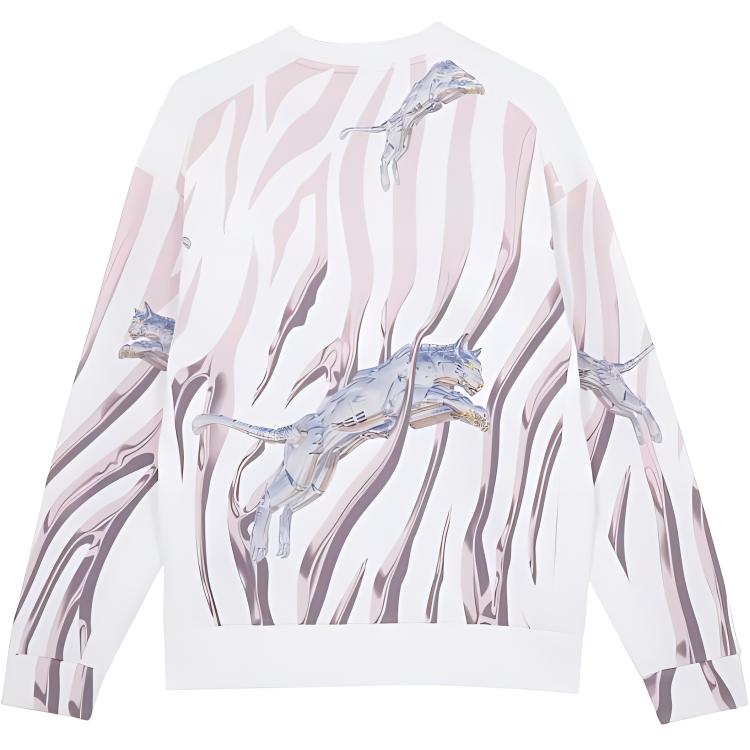 Puma SORAYAMA Metallic Logo Striped Crewneck Sweatshirt Unisex White 622614-02