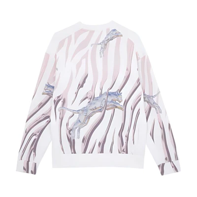 Puma SORAYAMA Metallic Logo Striped Crewneck Sweatshirt Unisex White 622614-02