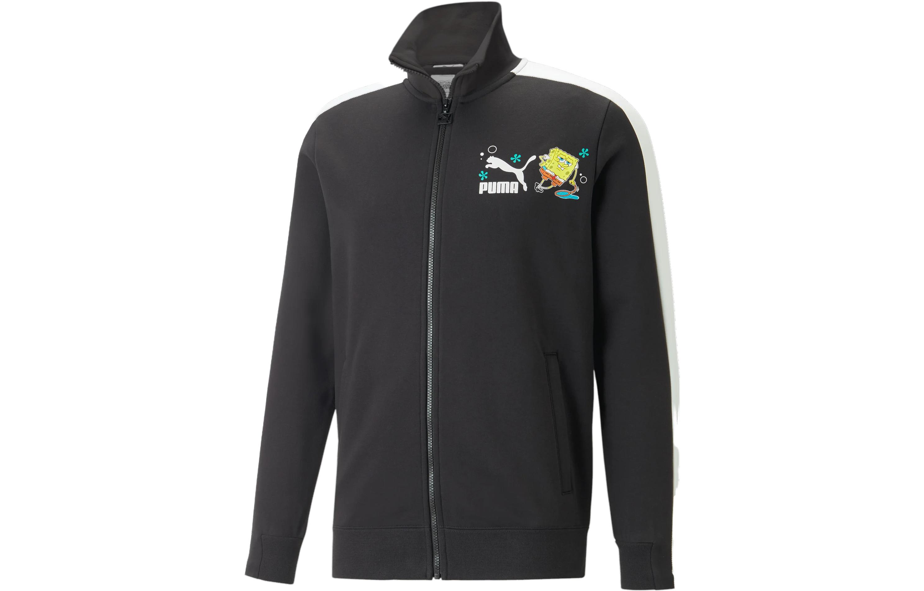 Puma SpongeBob SS23 Colorblock Cartoon Logo Vintage Track Jacket Black Unisex 538961-01