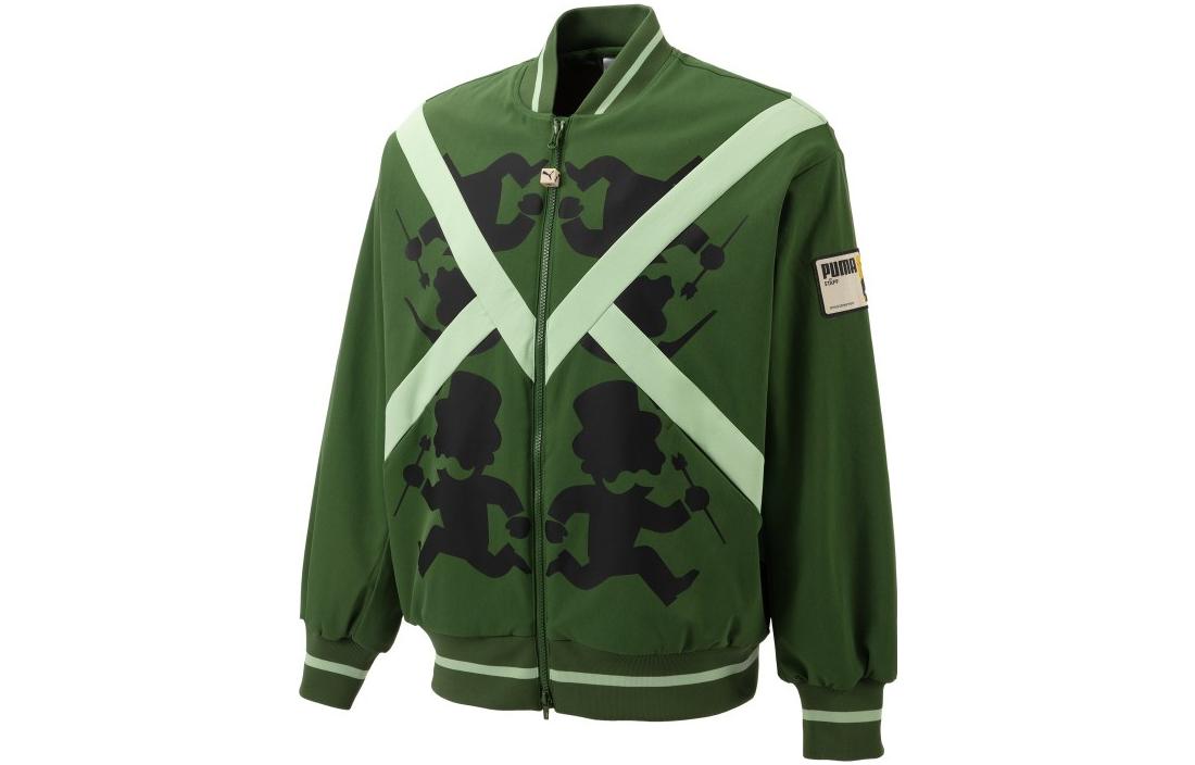 Puma Staffonly Monopoly Colorblock Cartoon Print Zip Jacket Misty Green 539893-80
