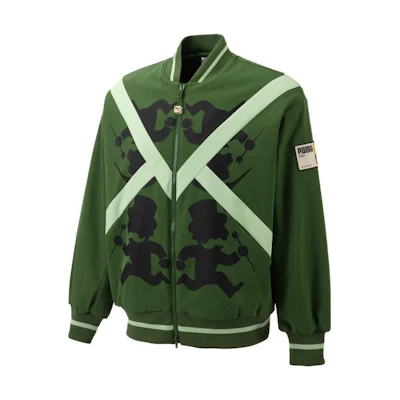 Puma Staffonly Monopoly Colorblock Cartoon Print Zip Jacket Misty Green 539893-80