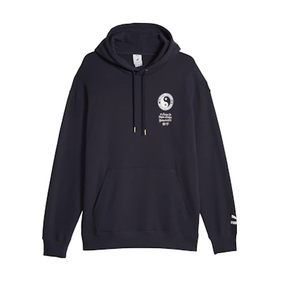 Puma STAPLE SS23 Letter Print Navy Blue Loose Fit Hoodie Men 622202-16